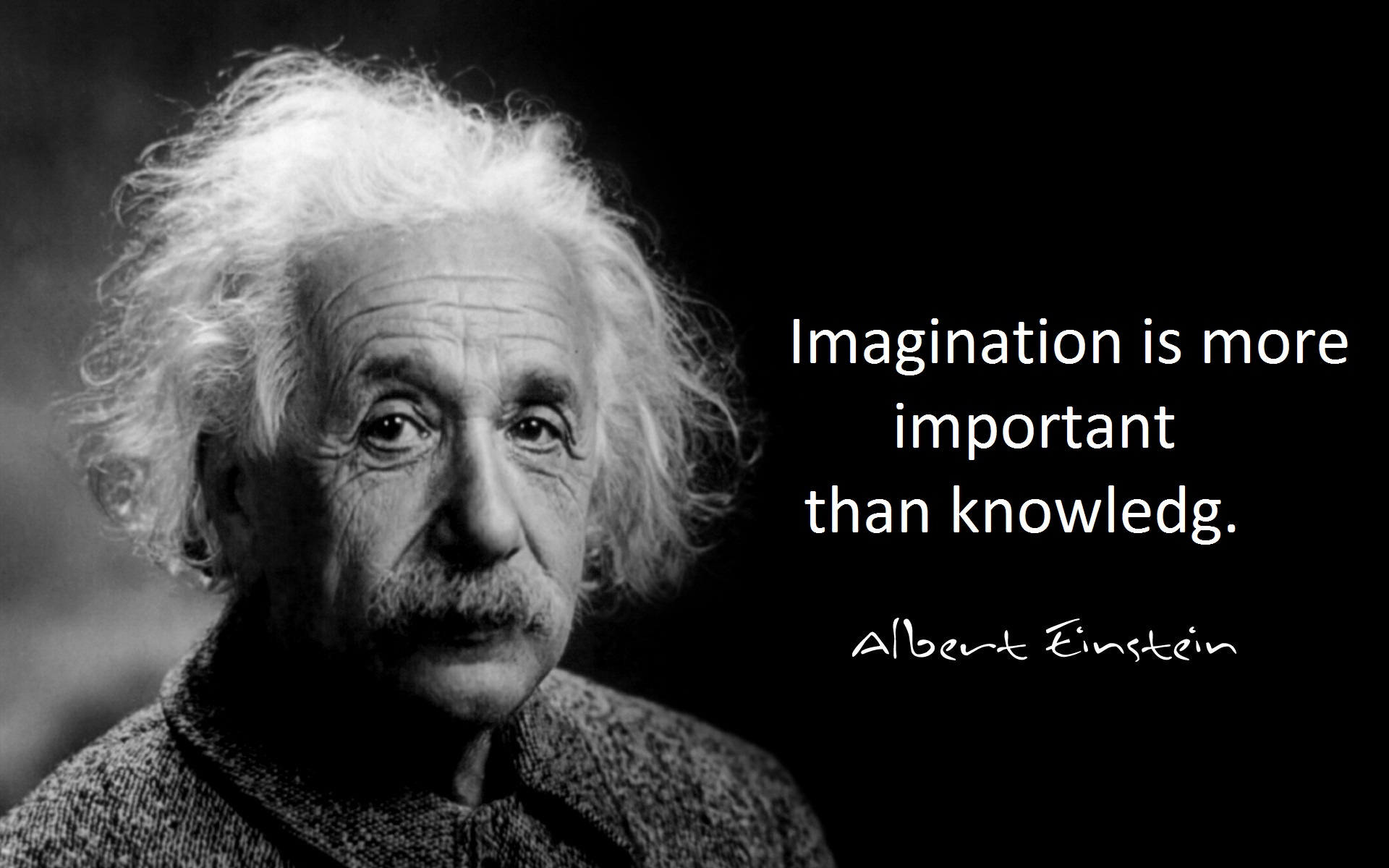 Imagination is more important than knowledg.